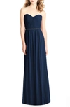 Jenny Packham Strapless Chiffon A-line Gown In Midnight