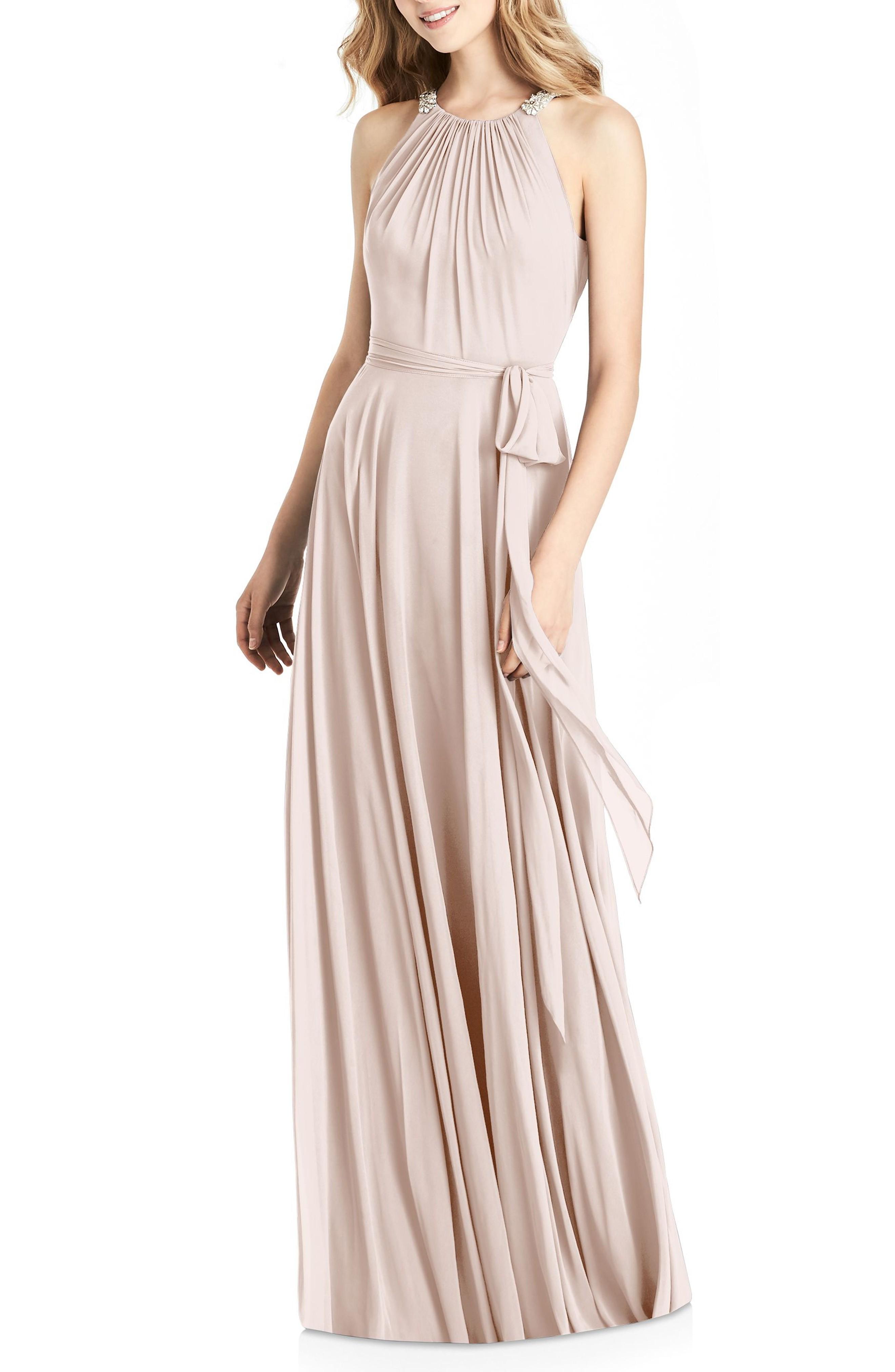 chiffon a line gown