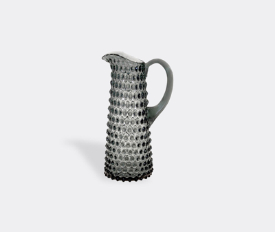 Klimchi Hobnail Crystal Tall Jug In Grey Smoke