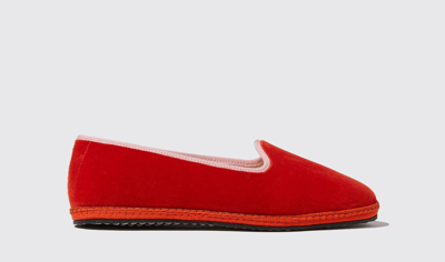 Scarosso Slippers Sunset Velvet In Red - Velvet