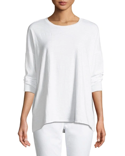 Eileen Fisher Organic Cotton Slub Tunic In White