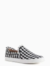 Kate Spade Lilly Gingham Sneakers In Black/white
