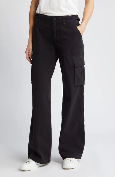 Sanctuary Cotton Blend Reissue Wide Leg Cargo Pants In Black