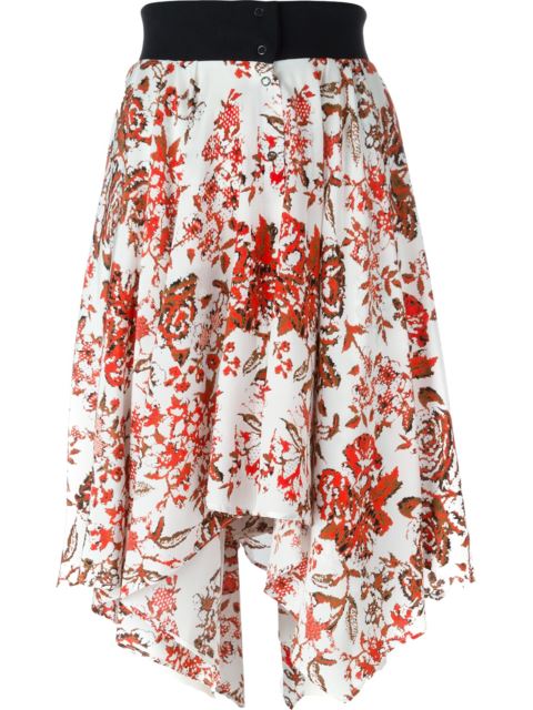 Jw Anderson Floral Print Silk Skirt | ModeSens