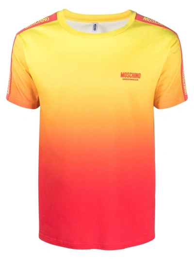 Moschino Gradient Logo-print T-shirt In Orange