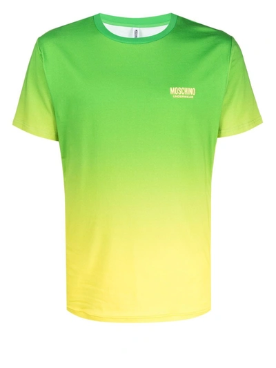 Moschino Logo-lettering Gradient-effect T-shirt In Green