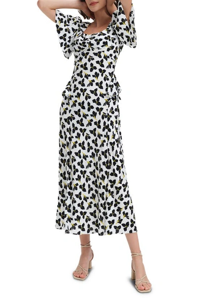 Diane Von Furstenberg Panelled Floral Midi Dress In Multi