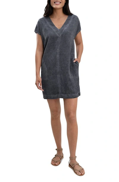 Splendid Evian V-neck T-shirt Dress In Lead