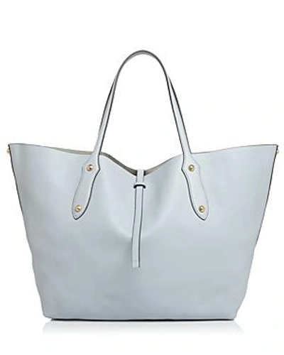 Annabel Ingall Isabella Large Leather Tote In Pale Lapis Blue/gold