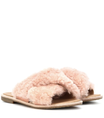 Ugg Joni Shearling Sandals In Light Blush