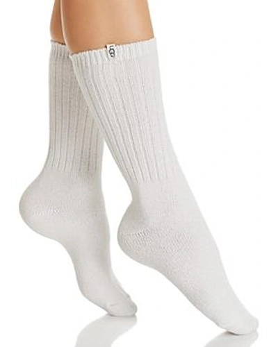 Ugg Rib Knit Crew Socks In White