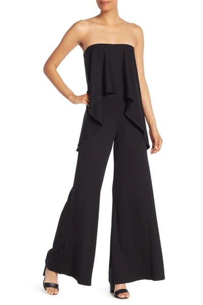Go Couture Strapless Popover Jumpsuit In Black
