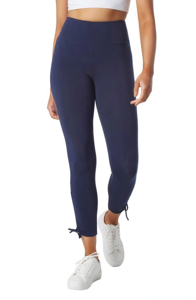 Andrew Marc Crop Cinched Leggings In Midnight