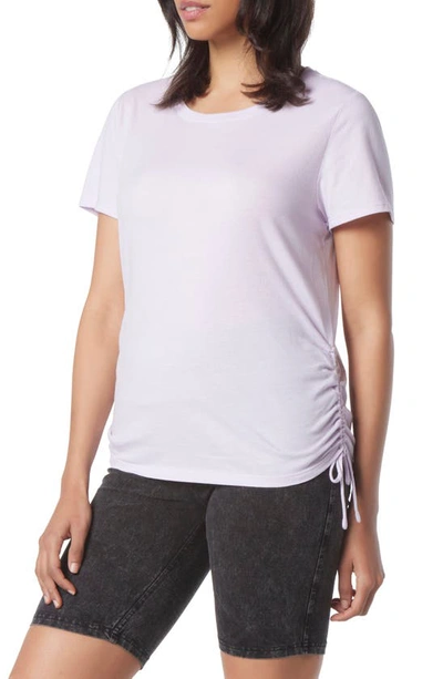 Andrew Marc Cinched Side Cotton T-shirt In Hydrangea