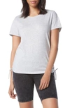 Andrew Marc Cinched Side Cotton T-shirt In Vapor Heather