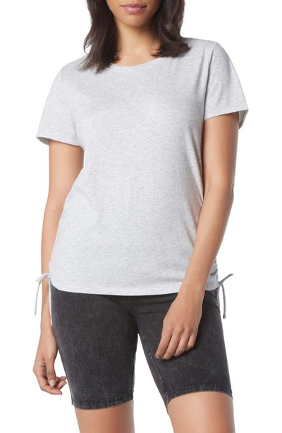 Andrew Marc Cinched Side Cotton T-shirt In Vapor Heather