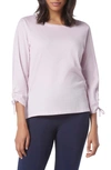 Andrew Marc Three-quarter Sleeve Cinched T-shirt In Baby Pink