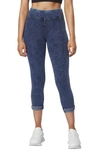Andrew Marc Rolled Cuff Crop Leggings In Navy