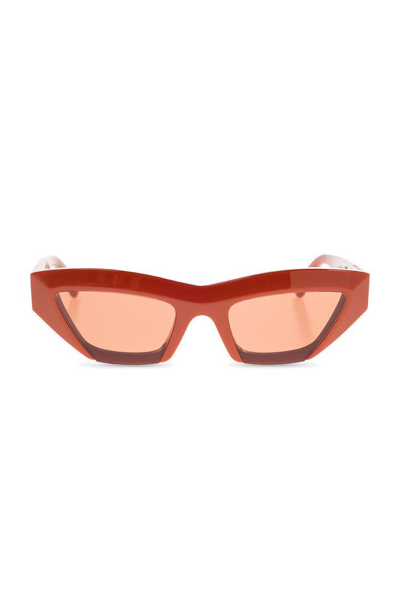 Bottega Veneta Angle Cat-eye Sunglasses Female Orange In Red