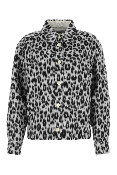 Isabel Marant Cheetah Print Buttoned Jacket In Black