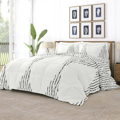 Ienjoy Home Diamond Stripe Gray Pattern Comforter Set Down-alternative Ultra Soft Microfiber Bedding, Full/queen In Grey