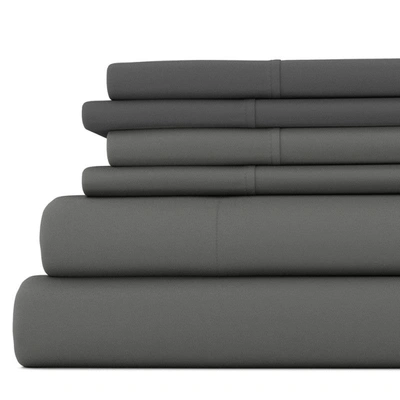 Ienjoy Home Essential Colors 6-piece Sheet Set Ultra Soft Microfiber Bedding, Twinxl - Ivory In Grey
