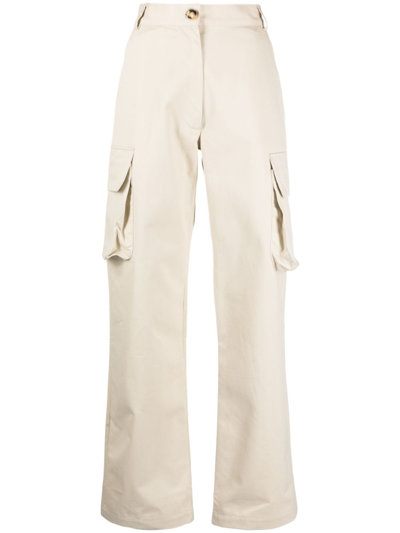 Elleme High-waisted Cargo Trousers In Neutrals