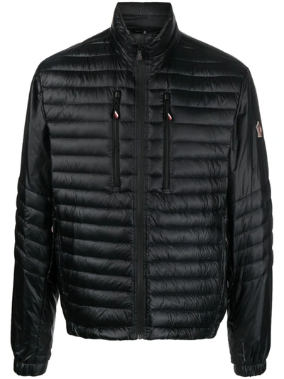 Moncler Zipped-up Quilted Jacket In Black