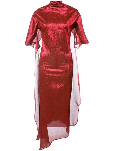 Paula Knorr High Neck Fitted Dress - Red