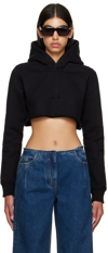 Givenchy Cropped Embroidered Cotton-jersey Hoodie In Nero