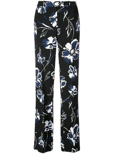 Michael Kors Floral Print Trousers In Black