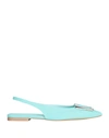 Ovye' By Cristina Lucchi Ovyé Woman Ballet Flats Turquoise Size 6 Lycra In Blue