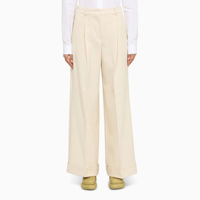 Sportmax Ivory Palazzo Trousers In White
