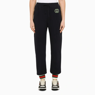 Gucci Petrol Blue Jogging Trousers With Web