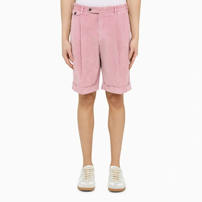 Pt Torino Pink Velvet Bermuda Pants