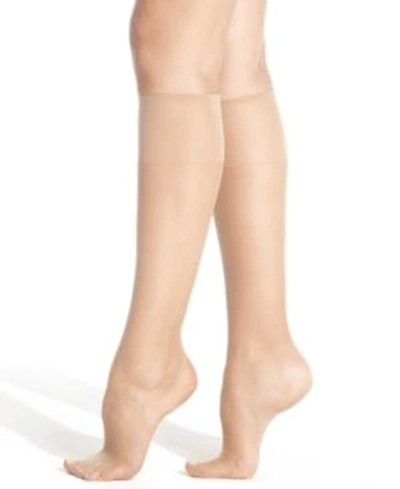 Hanes Women's Silk Reflections Knee Highs Silky Sheers 725 In Little Color- Nude 02