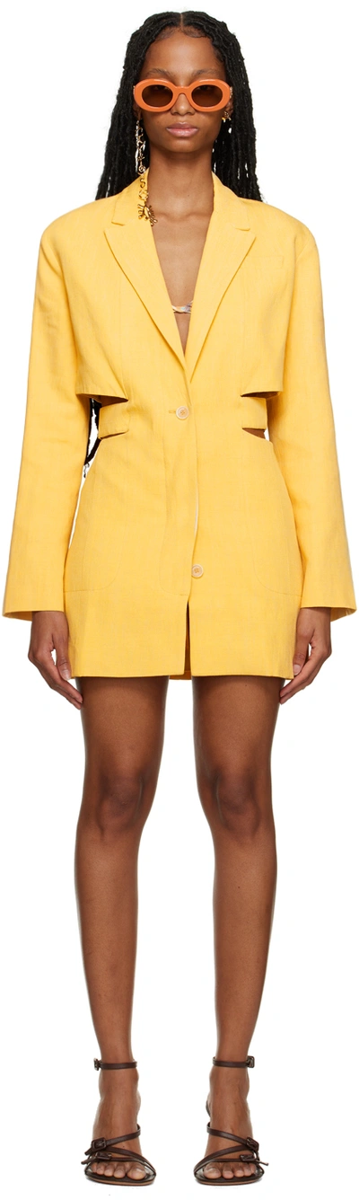 Jacquemus La Robe Bari Blazer Yellow Mini Dress