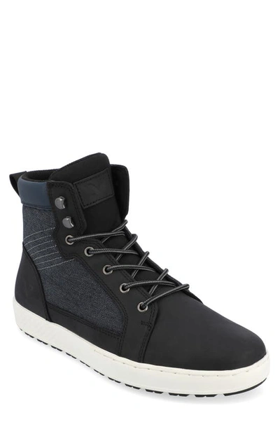 Territory Boots Latitude Leather High Top Sneaker In Black