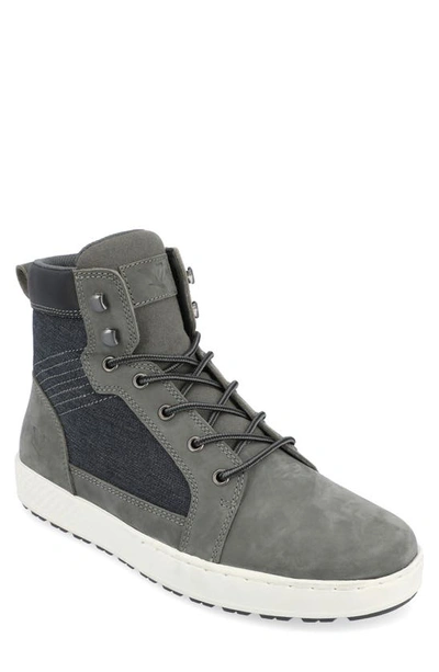 Territory Boots Latitude Leather High Top Sneaker In Grey