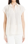 Max Studio Collared Textured Blouse In Ivory