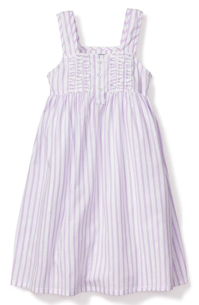 Petite Plume Kids' Little Girl's & Girl's French Ticking Charlotte Nightgown In Purple