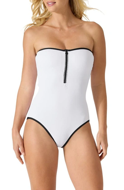 Tommy Bahama Island Cays Cabana Strapless One-piece Swimsuit In White