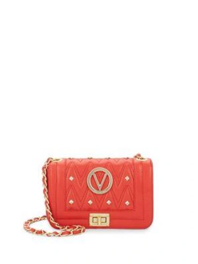 Valentino By Mario Valentino Studded Leather Crossbody Bag In Poppy Red
