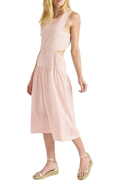 Splendid Renata Cutout Cotton Blend Midi Dress In Pink