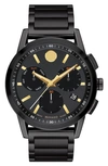 Movado Museum Sport Chronograph Bracelet Watch, 43mm In Black