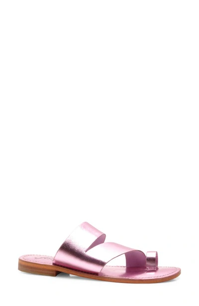 Free People Abilene Toe Loop Sandal In Metallic Pink