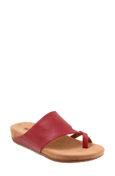 Softwalk Blaine Slide Sandal In Dark Red