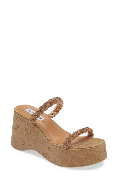 Steve Madden Danya Platform Wedge Slide Sandal In Bronze