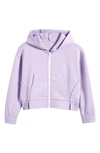 Zella Girl Kids' Reflective Zip-up Hoodie In Purple Breeze