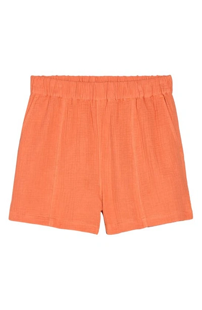Madewell Lightspun Easy Pull-on Shorts In Orange